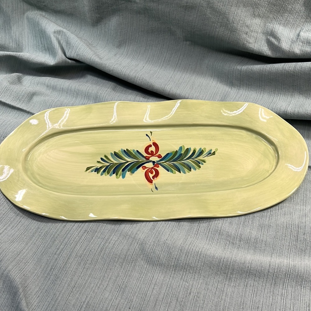 SL@H PROVENCE VERSATILE VINTAGE GAIL PITTMAN RUFFLED OVAL CERAMIC SERVEWARE-EUC